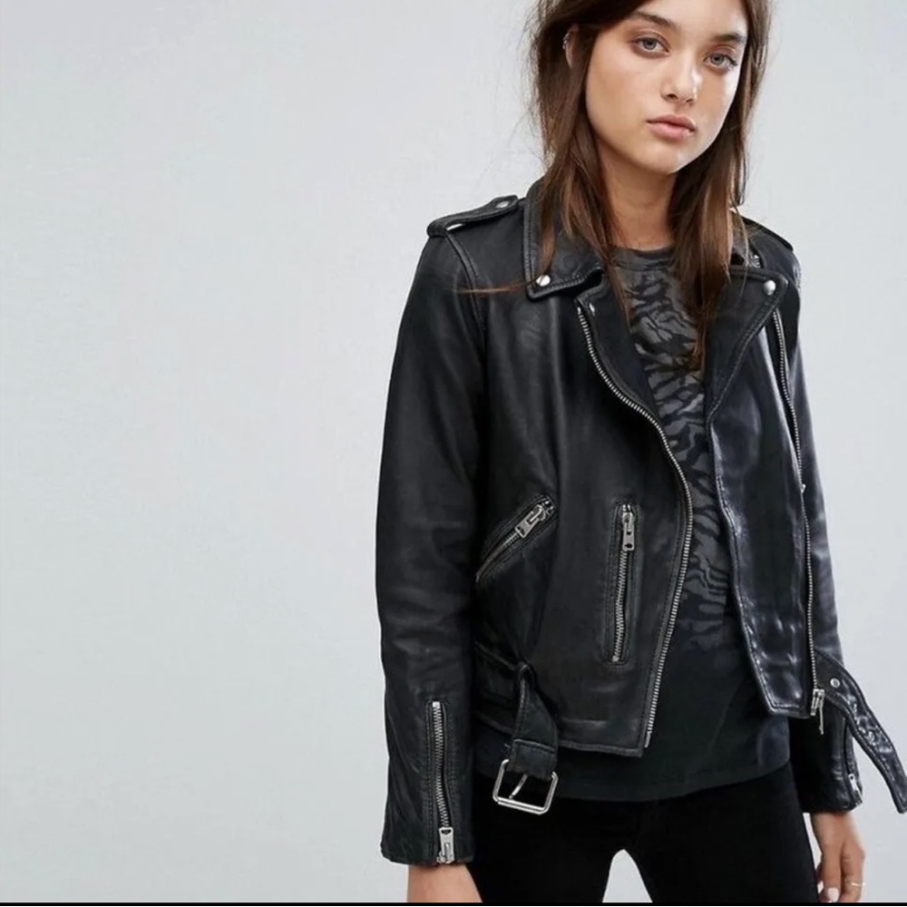 All Saints Balfern Leather Moto Jacket